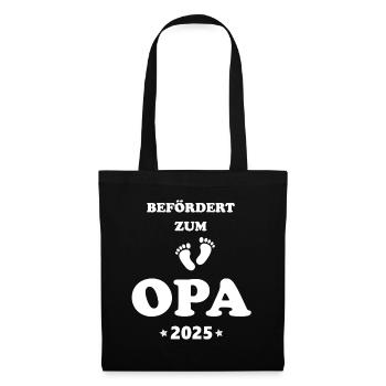Befördert zum Opa 2025 werdender Opa in 2025 - Stoffbeutel - Schwarz - Vorne