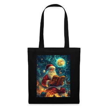 Weihnachtsmann Frauen Männer Kinder Weihnachten - Stoffbeutel - Schwarz - Vorne