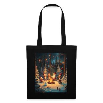 Père Noël Femmes Hommes Enfants Noël - Sac en tissu - noir - Devant