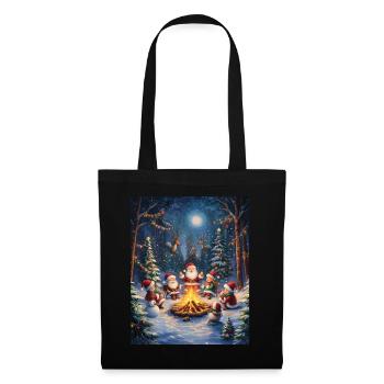 Père Noël Femmes Hommes Enfants Noël - Sac en tissu - noir - Devant