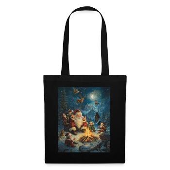 Père Noël Femmes Hommes Enfants Noël - Sac en tissu - noir - Devant