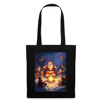 Père Noël Femmes Hommes Enfants Noël - Sac en tissu - noir - Devant