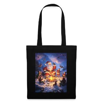 Père Noël Femmes Hommes Enfants Noël - Sac en tissu - noir - Devant
