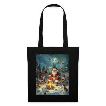 Père Noël Femmes Hommes Enfants Noël - Sac en tissu - noir - Devant