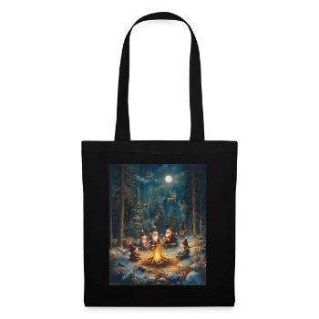 Père Noël Femmes Hommes Enfants Noël - Sac en tissu - noir - Devant