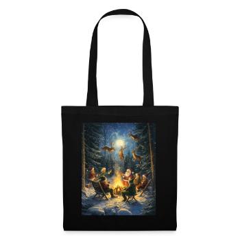 Père Noël Femmes Hommes Enfants Noël - Sac en tissu - noir - Devant