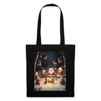 Père Noël Femmes Hommes Enfants Noël - Sac en tissu - noir - Devant