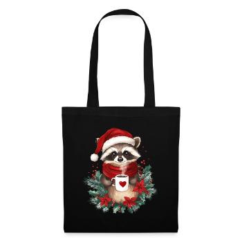 Raccoon Coffee Christmas Women Men Children - Tote Bag - black - Front