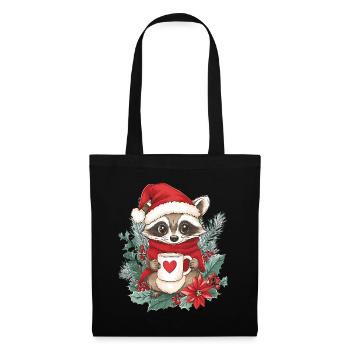 Raccoon Coffee Christmas Women Men Children - Tote Bag - black - Front