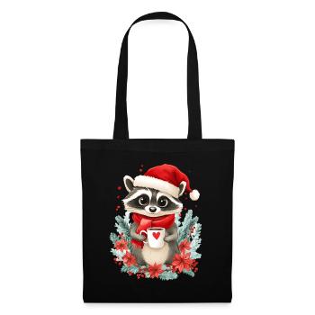 Raccoon Coffee Christmas Women Men Children - Tote Bag - black - Front