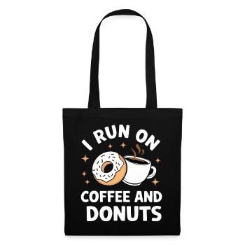 Donut Donuts Süßigkeiten Bagel - Stoffbeutel - Schwarz - Vorne