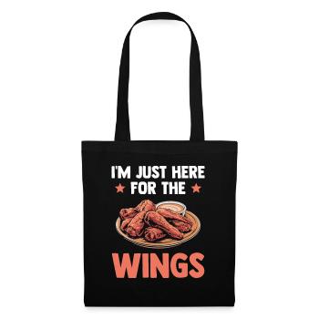 Chicken Wings Lustig - I'm Just Here For The Wings - Stoffbeutel - Schwarz - Vorne