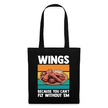 Des ailes parce que vous ne pouvez pas voler sans elles - Sac en tissu - noir - Devant