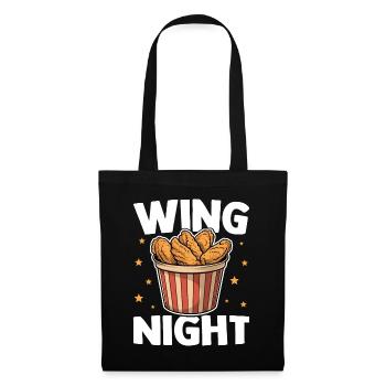 Ailes de poulet de nuit drôles Ailes croustillantes - Sac en tissu - noir - Devant
