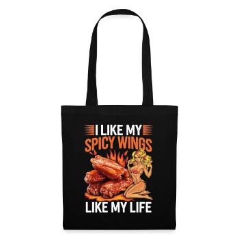 I Like My Spicy Wings Like My Life Chicken Woman - Tote Bag - black - Front