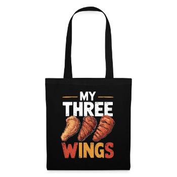 My Three Wings Hühnerflügel Gegrillt Frittiert - Stoffbeutel - Schwarz - Vorne