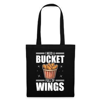 Chicken Wings Bucket Fast Food Hühnerbude - Stoffbeutel - Schwarz - Vorne