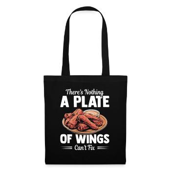 Ailes de poulet amant Funkfood Assiette De Livres - Sac en tissu - noir - Devant