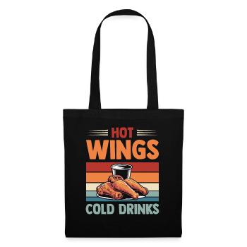Ailes de poulet rétro Ailes chaudes Boissons froides - Sac en tissu - noir - Devant