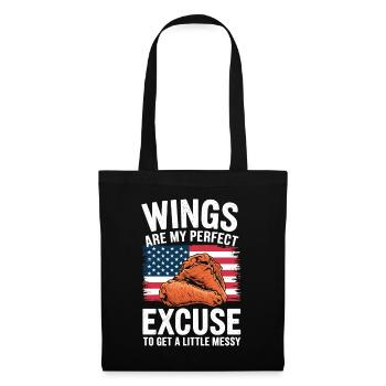 Chicken Wings USA Flag - Wings Excuse Little Messy - Tote Bag - black - Front