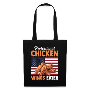 Ailes de poulet drapeau des États-Unis Eater Ailes épicées - Sac en tissu - noir - Devant