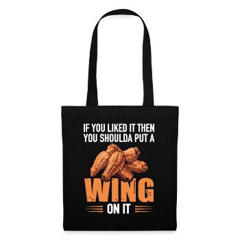 Cadeau d’ailes de poulet - Sac en tissu - noir - Devant