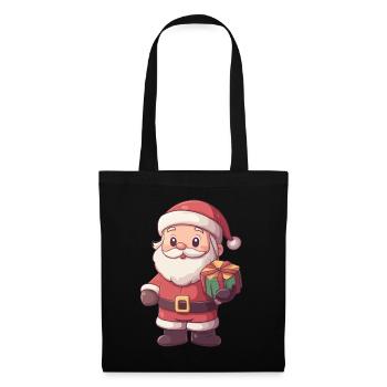 Weihnachtsmann Frauen Männer Kinder Weihnachten - Stoffbeutel - Schwarz - Vorne