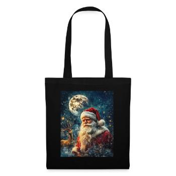 Weihnachtsmann Frauen Männer Kinder Weihnachten - Stoffbeutel - Schwarz - Vorne