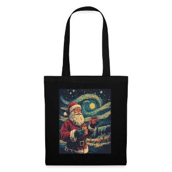 Weihnachtsmann Frauen Männer Kinder Weihnachten - Stoffbeutel - Schwarz - Vorne