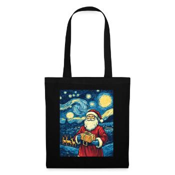 Weihnachtsmann Frauen Männer Kinder Weihnachten - Stoffbeutel - Schwarz - Vorne