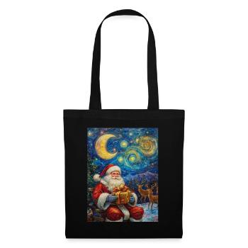 Weihnachtsmann Frauen Männer Kinder Weihnachten - Stoffbeutel - Schwarz - Vorne