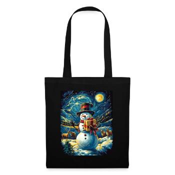 Schneemann Weihnachten Frauen Männer Kinder - Stoffbeutel - Schwarz - Vorne