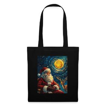 Weihnachtsmann Frauen Männer Kinder Weihnachten - Stoffbeutel - Schwarz - Vorne