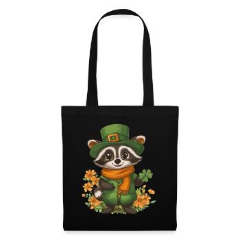 St Patrick’s Day Raccoon Décoration Femmes Hommes Enfants - Sac en tissu - noir - Devant