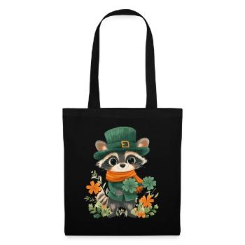 St Patrick’s Day Raccoon Décoration Femmes Hommes Enfants - Sac en tissu - noir - Devant