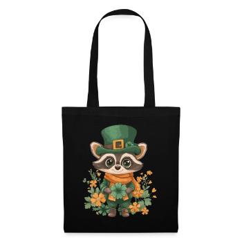 St Patrick’s Day Raccoon Décoration Femmes Hommes Enfants - Sac en tissu - noir - Devant