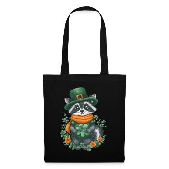 St Patrick’s Day Raccoon Décoration Femmes Hommes Enfants - Sac en tissu - noir - Devant