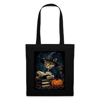 Halloween Geschenk Frauen Wildkatze Männer Kinder - Stoffbeutel - Schwarz - Vorne