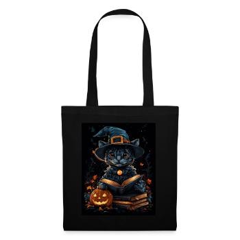 Halloween Geschenk Frauen Wildkatze Männer Kinder - Stoffbeutel - Schwarz - Vorne