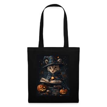 Halloween Geschenk Frauen Wildkatze Männer Kinder - Stoffbeutel - Schwarz - Vorne