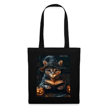 Halloween Geschenk Frauen Wildkatze Männer Kinder - Stoffbeutel - Schwarz - Vorne