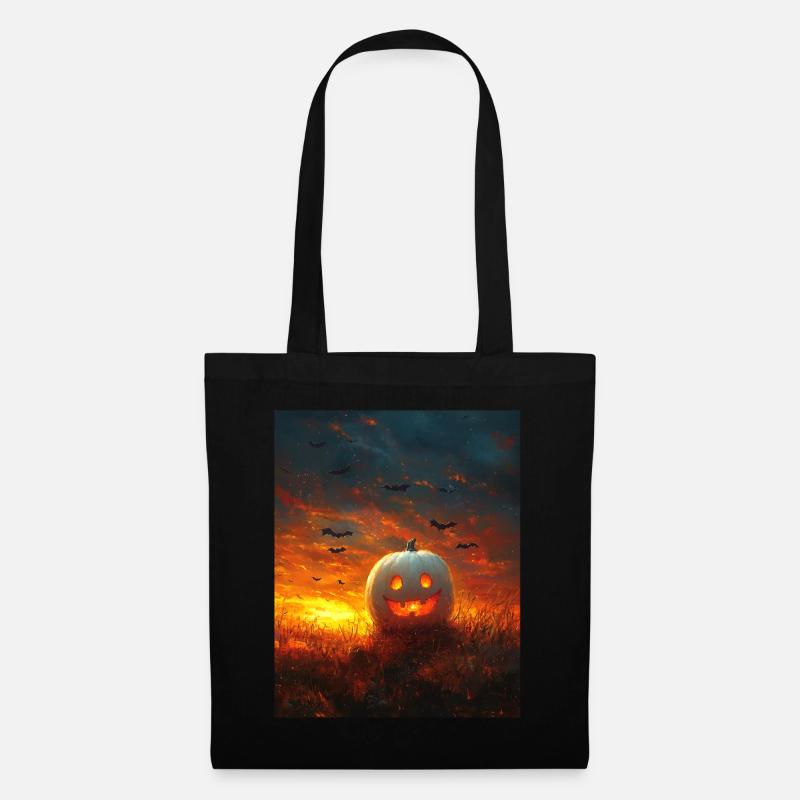 Halloween Geschenk Frauen Kürbis Männer Kinder - Stoffbeutel - Schwarz