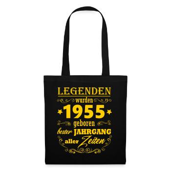 Legende 1955 Jahrgang 70. Geburtstag Geschenk - Stoffbeutel - Schwarz - Vorne