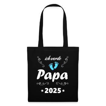 Ich werde Papa 2025 Junge Schwangerschaft - Stoffbeutel - Schwarz - Vorne