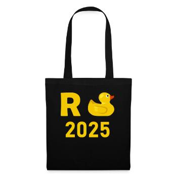 Ente Rente 2025 Pension Ruhestand Opa Oma Rentner - Stoffbeutel - Schwarz - Vorne