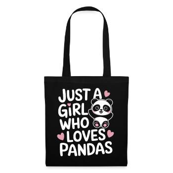 Pandabär Panda Tier Pandas - Stoffbeutel - Schwarz - Vorne
