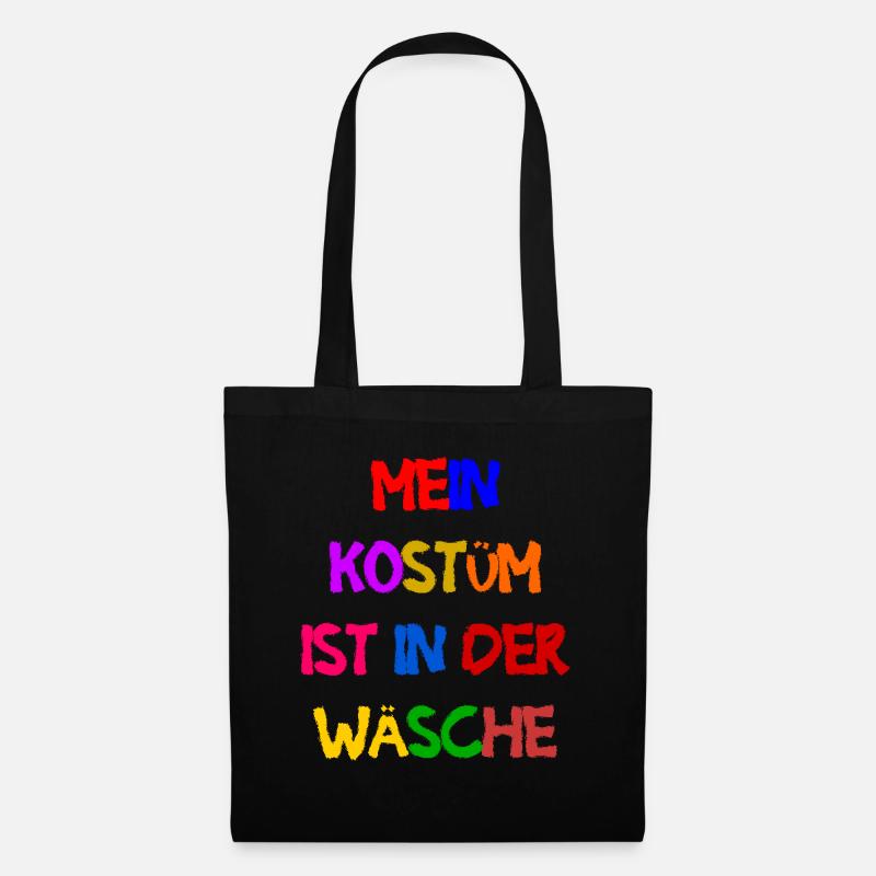 Karneval Kostüm Damen Geschenk Fasching Fastnacht - Stoffbeutel - Schwarz