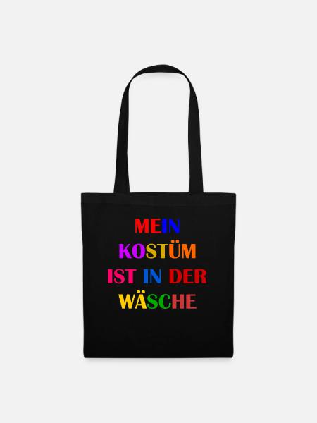 Karneval Kostüm Damen Geschenk Fasching Fastnacht - Stoffbeutel - Schwarz