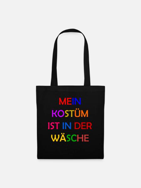 Karneval Kostüm Damen Geschenk Fasching Fastnacht - Stoffbeutel - Schwarz