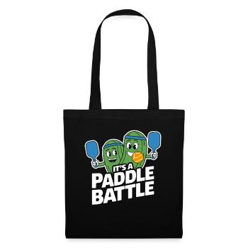 Pickleballspieler Dinkball Paddle Gurken Design - Stoffbeutel - Schwarz - Vorne